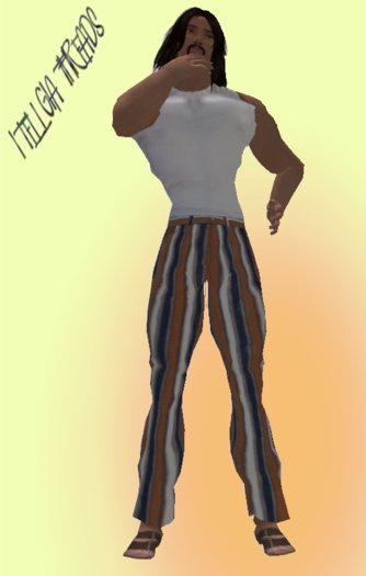 60s Bellbottom Pants Mod Striped Orange