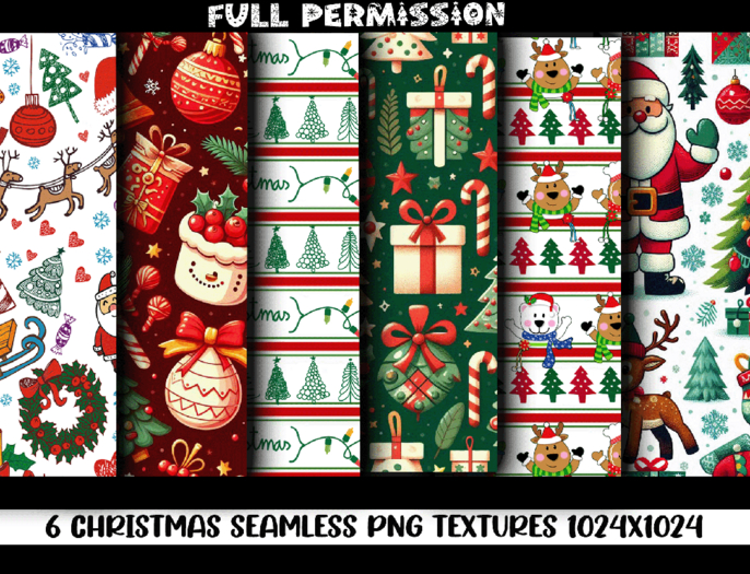 (AF) - FULL PERMISSION - Seamless Christmas Textures-Pack4