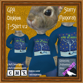 GPA Dinkies T-Shirt BOM - Starry Menorah Print v.2