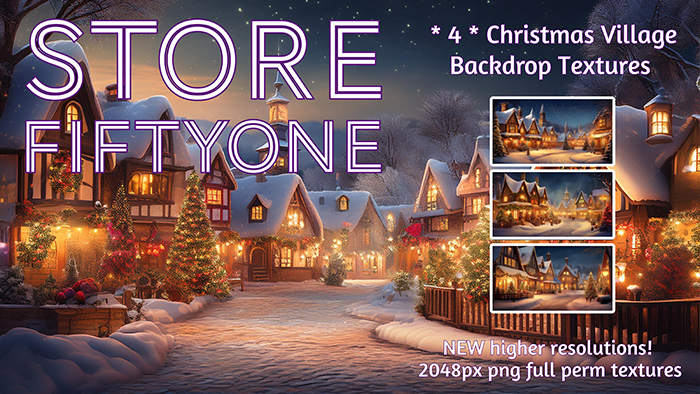 SALE! * 4 * Christmas Village photo backdrop textures - 2K resolution! 