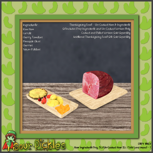 [SP] Thanksgiving Feast - Un-Cooked Ham & Ingredients