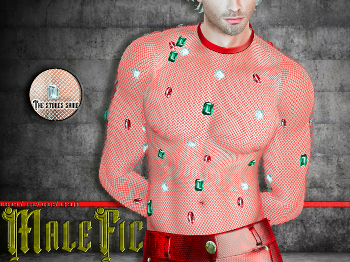 !!MaleFic Diamond Shirt-Red