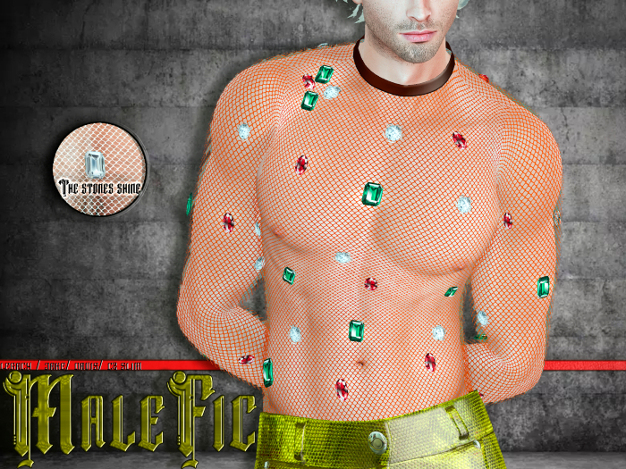 !!MaleFic Diamond Shirt-Orange