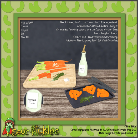 [SP] Thanksgiving Feast - Un-Cooked Carrots & Ingredients