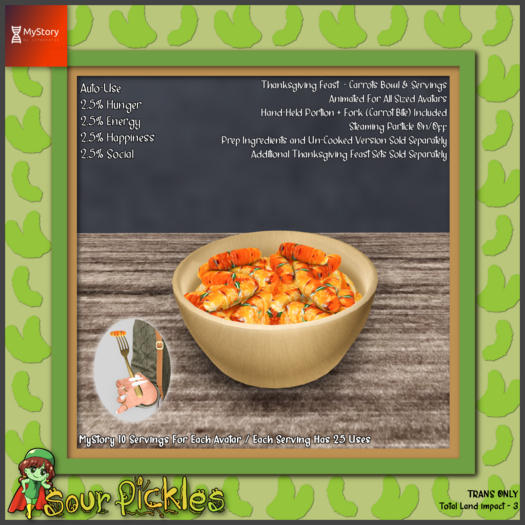 [SP] MyStory Thanksgiving Feast - Cooked Carrots & Servings