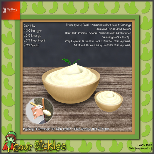 [SP] MyStory Thanksgiving Feast - Cooked Mashed Potatoes & Servings