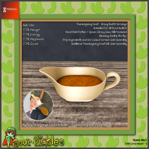 [SP] MyStory Thanksgiving Feast - Cooked Gravy Boat & Servings