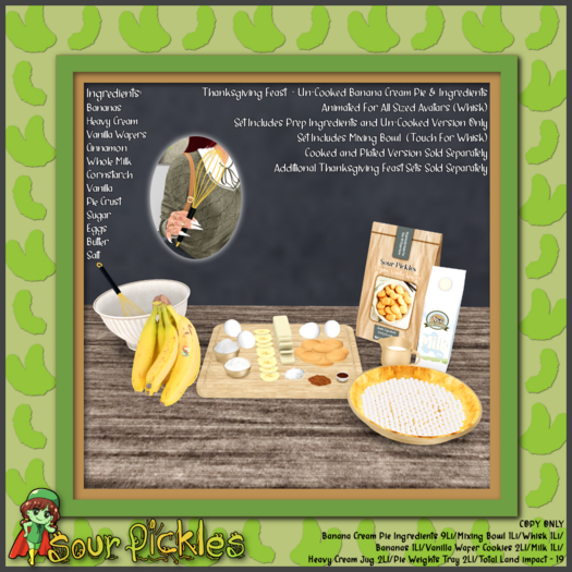 [SP] Thanksgiving Feast - Un-Cooked Banana Cream & Ingredients