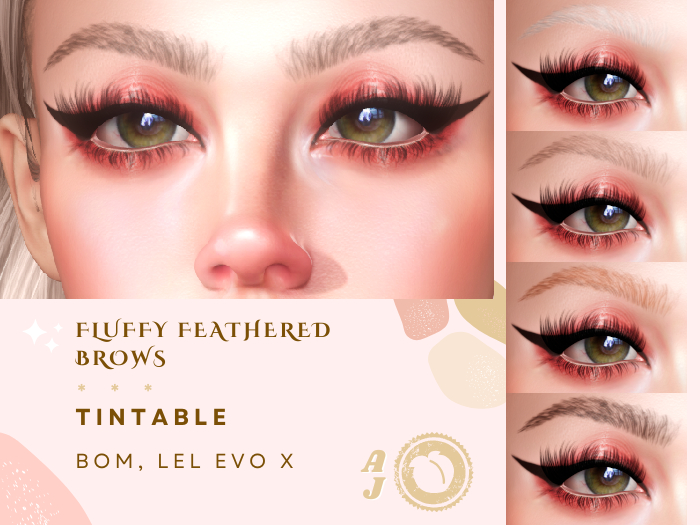 Fluffy Feathered Brows | BOM, Tintable, Lel Evo X | Au Jus.