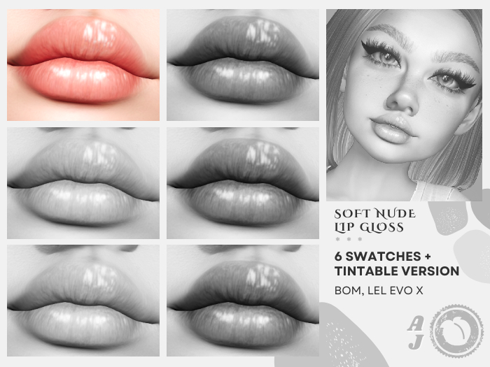 [DEMO] Soft Nude Lip Gloss | BOM, Tintable, Lel Evo X | Au Jus.