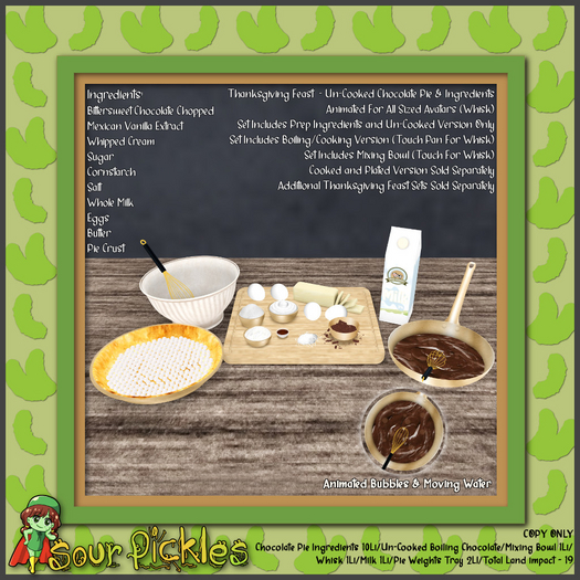 [SP] Thanksgiving Feast - Un-Cooked Chocolate Pie & Ingredients