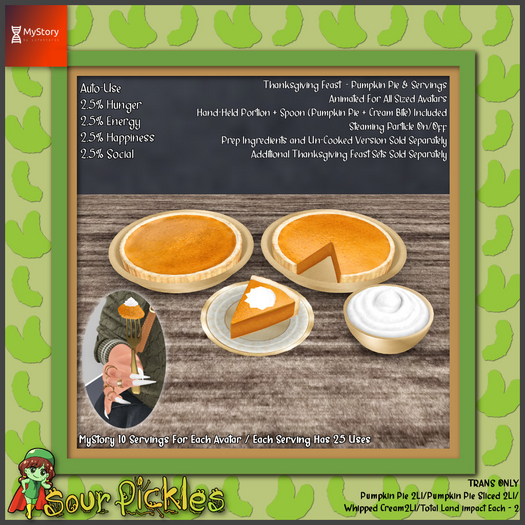 [SP] MyStory Thanksgiving Feast - Cooked Pumpkin Pie & Servings