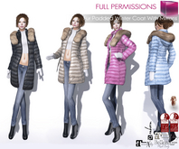Full Perm Long Sleeve High Neck Fulfilled Fur Padded Winter Coat with Mittens Legacy Maitreya 5.3 LaraX Ebody Reborn