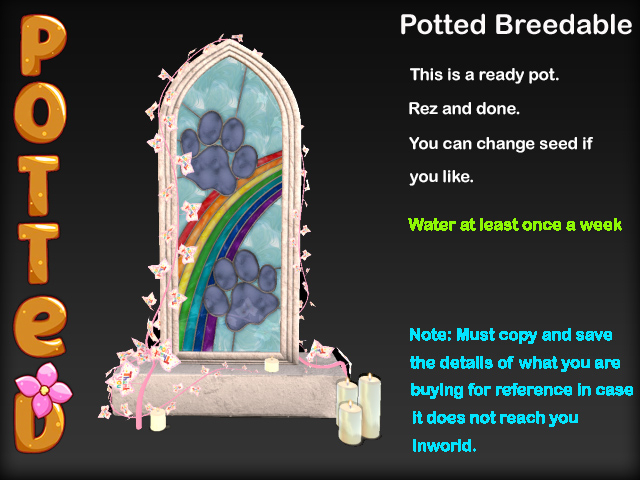 Potted ~ Stained Glass Arch Ivy Pot - Across The Rainbow Bridge