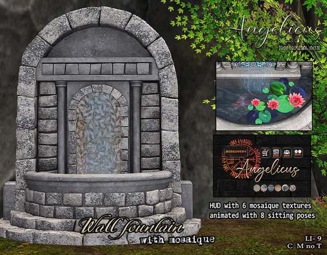 .AngelicUs. Wall fountain with mosaiques