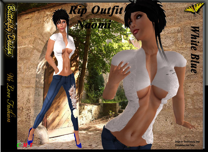:**** Butterfly Design - Rip Outfit Naomi withe/blue