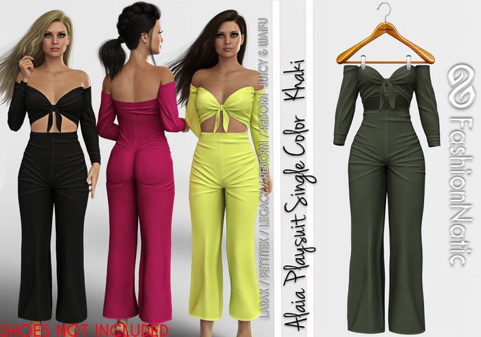Playsuit Alaia Khaki - LaraX, PetiteX, Legacy, Nerido, Reborn, Waifu, Juicy - FashionNatic