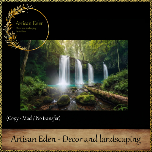 Your 3D wall Forest Waterfall - Backdrop