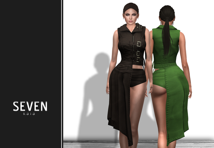 SEVEN - KAIA mesh OUTFIT (brown)