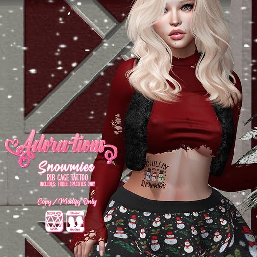 Adora-tions - Snowmies Rib Cage Tattoo