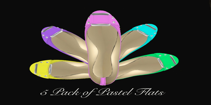 5 Pack Pastel Flats
