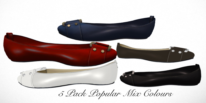 5 Pack Mix Popular Color Flats