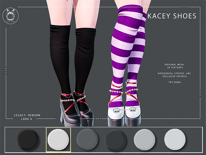 Space Bunny~ Kacey Shoes - SKULL WHITE