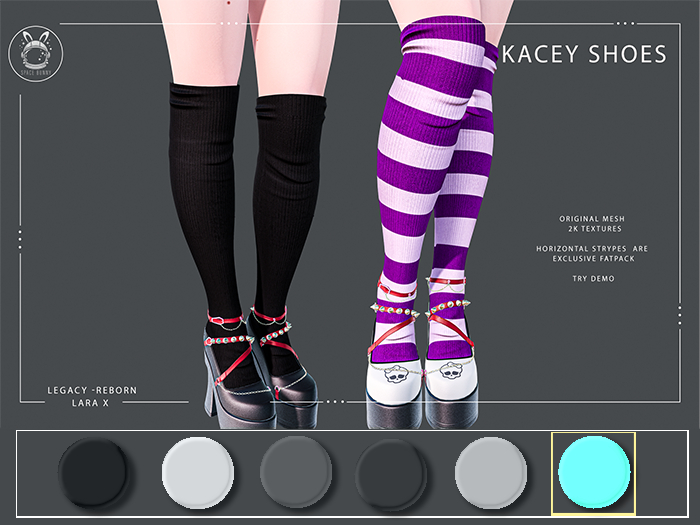 Space Bunny~ Kacey Shoes SKULL - SKY