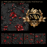 5pc PBR Gothic Christmas wallpaper texture seamless *Full Perm* 002
