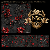 5pc PBR Gothic Christmas wallpaper texture seamless *Full Perm* 003