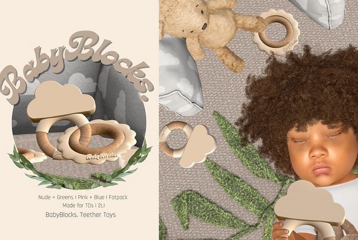 BabyBlocks. Teethers (Nudes+Greens)