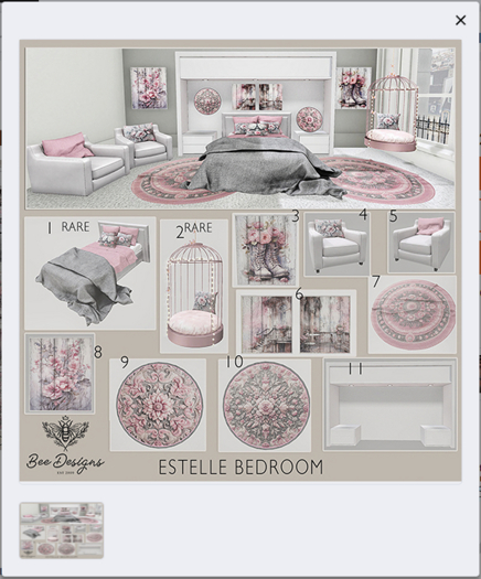 01 Bee Designs Estelle Bedroom RARE