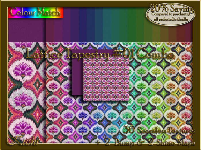 Lattice Tapestry #01 COMBO Seamless Texture Bundle