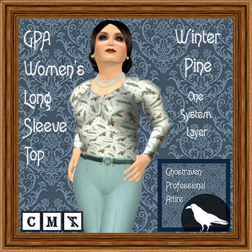 GPA Women's Long Sleeve Top BOM - Winter Pine Print