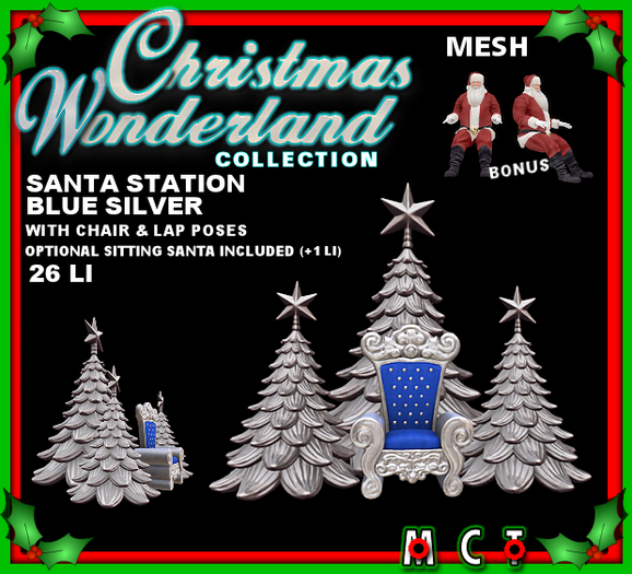 Santa Station Blue Silver