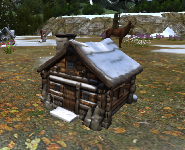 Snowy Cabin Figurine