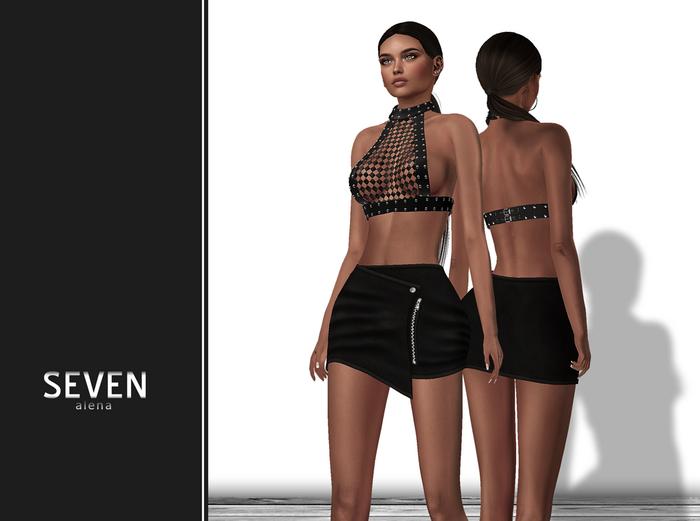 SEVEN - ALENA mesh OUTFIT (black)