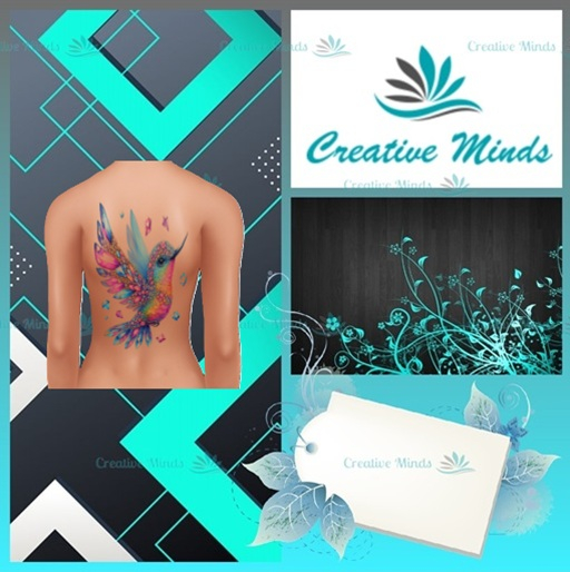 CM BOM Color Bird back Tattoo 