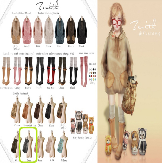 =Zenith=Girdle Backpack (Grey)