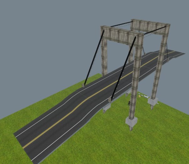 2 Lane Expandable Steel Rising Draw Bridge 19 prims (boxed)