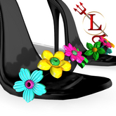 Black Flower Heels ERIKA