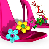 Magenta Flower Heels ERIKA