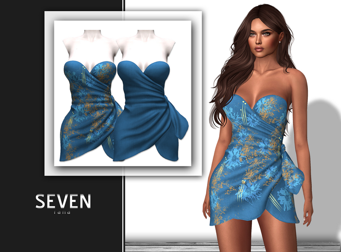 SEVEN - RANA mesh DRESS (blue)