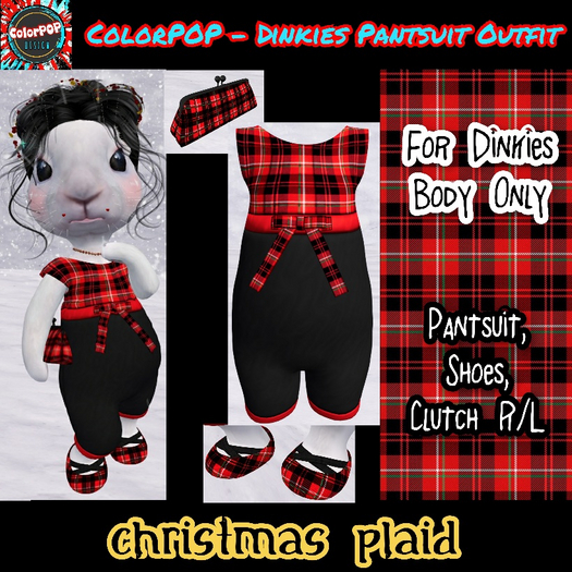 ColorPOP - Dinkies Pantsuit - Christmas Plaid (ADD to Unpack)