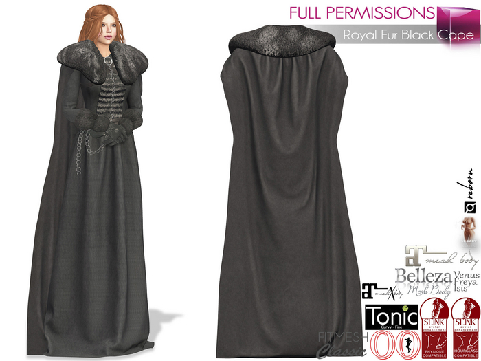 MI963636 Royal Fur Black Cape