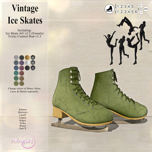 AVAgirl - Vintage Ice Skates with AO v2.2 & Tricks Control Hud v3.2