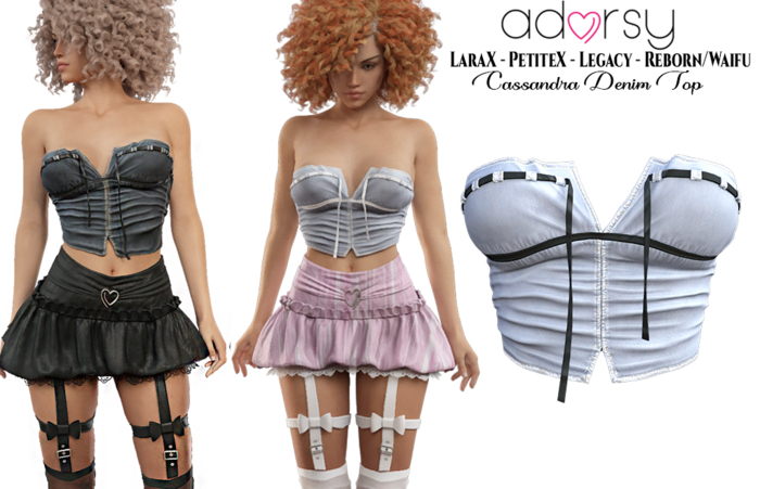 adorsy - Cassandra Denim Top Faded - LaraX/Legacy/PetiteX/Reborn/Waifu