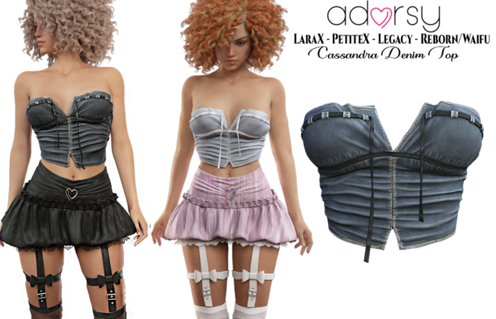 adorsy - Cassandra Denim Top Original - LaraX/Legacy/PetiteX/Reborn/Waifu