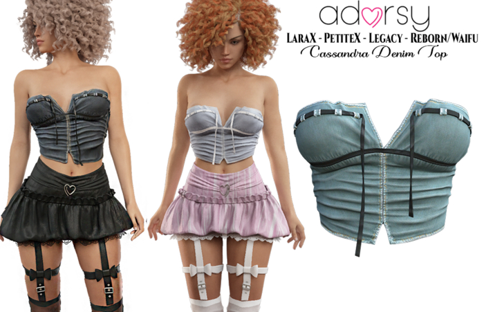 adorsy - Cassandra Denim Top Petrol - LaraX/Legacy/PetiteX/Reborn/Waifu