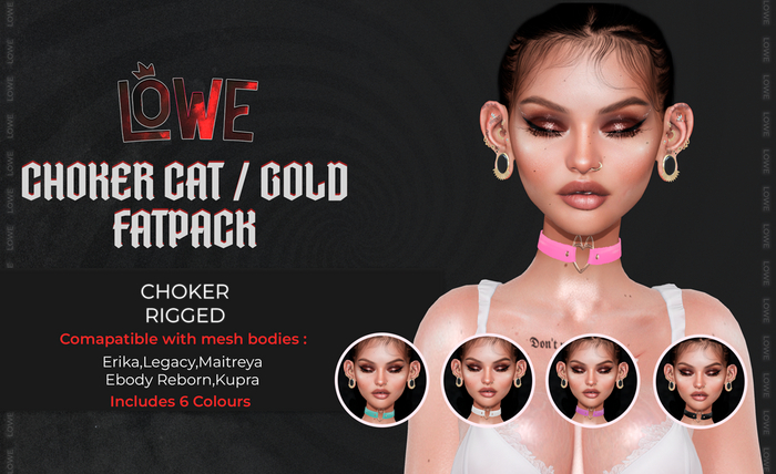 ! Lowe - Choker Cat - Gold / Pastel